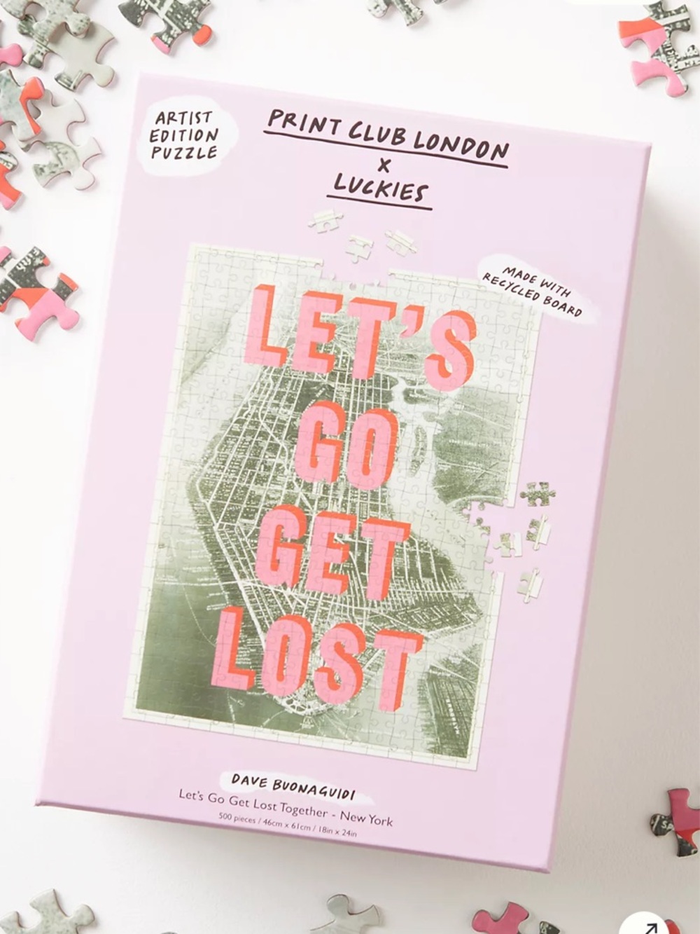 Print Club London Luckies "Let’s Go Get Lost" NYC Jigsaw Puzzle Dave Buonaguidi